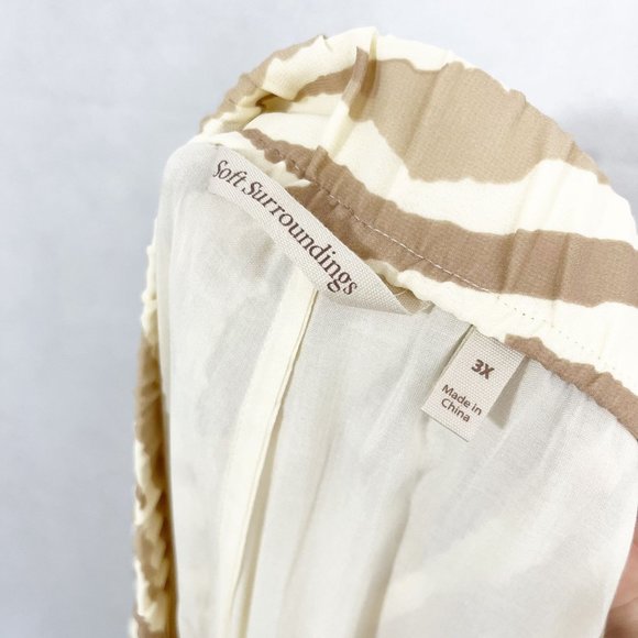 NEW Soft Surroundings Safi Pants in Neutral Zebra Wide Leg Palazzo Pull On - 3X - Picture 6 of 10